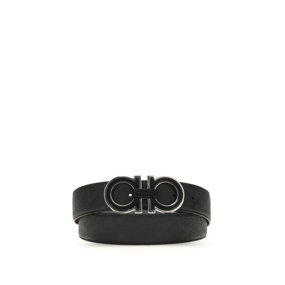 Ferragamo Black Calf Leather Bos Taurus Regular Men's Belt
